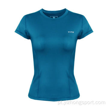 T-Shirt Feminina Umidade Wicking Dry Fit respirável